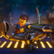 Emmet and one of Rex’s raptors.